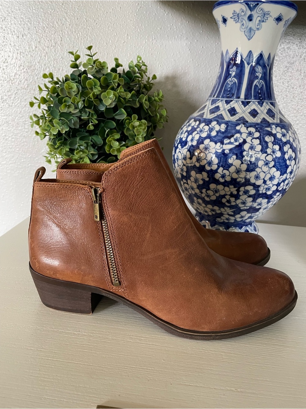 Lucky Brand Women's Brown Leather Ankle Booties